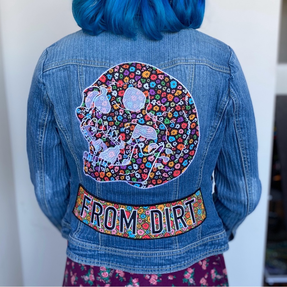 Denim patch jacket y2k cute punk skull Inner Decay